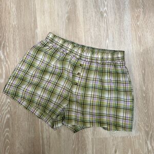 Urban Outfitters Renewal Green and Purple Plaid Shorts